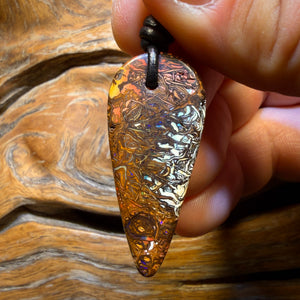 39 x 17mm - Drilled Tribal Queensland Boulder Opal Necklace