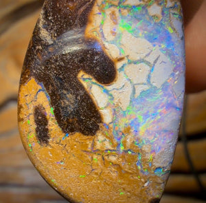 37 x 19mm - “Beach Lagoon” Drilled Queensland Boulder Opal Necklace