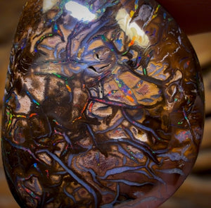 44.4cts - Tribal Australian Boulder Opal from Yowah. Multicolours!