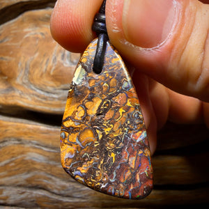 36 x 19mm - Drilled Tribal Queensland Boulder Opal Necklace