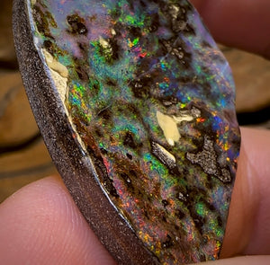 84.4cts - “Cola Fireburst” TOP Australian Boulder Seam Opal - Opal Whisperers