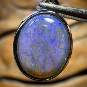 Sterling Silver - Solid South Australian Crystal Opal Pendant