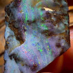 Dad Card! 66.3cts - Queensland Boulder Seam Opal Rough Piece. Natural Split