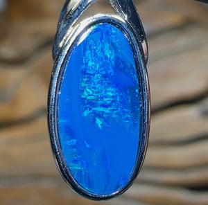 Sterling Silver - Australian Boulder Opal Doublet Pendant - Opal Whisperers