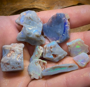 (Template) 114.2cts - 9x Lightning Ridge Dark Opal Rough Parcel - Opal Whisperers