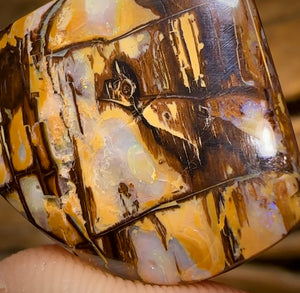 58.6cts - Australian Boulder Wood Fossil Opal Cathedral Type Pattern