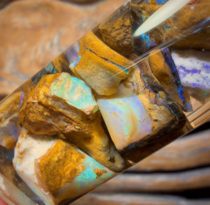 🔨 AUCTION 🔨 127.3cts - Vial of Yowah Nut Opal Rough w/ Fossil Opal
