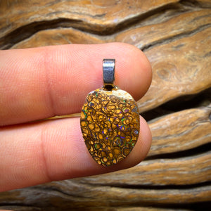 Solid Tan Tribal Queensland Boulder Opal Pendant