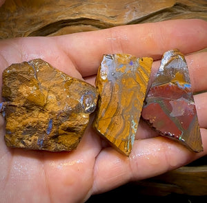 326.4cts - 3x Australian Boulder Opal Rough - Opal Whisperers