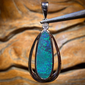 Sterling Silver - Queensland Boulder Opal Doublet Pendant