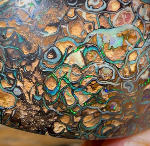 134.8cts - XLarge Tribal Pattern Queensland Boulder Opal - Opal Whisperers