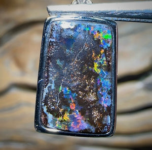 Sterling Silver - SOLID Australian Boulder Opal Pendant - Opal Whisperers