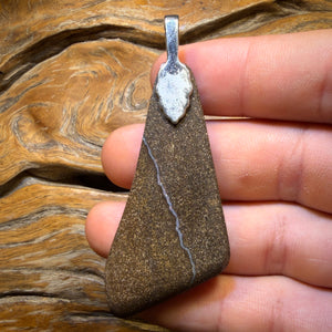 Half Price Card! XLarge Solid Queensland Boulder Seam Opal Pendant Electric Colours