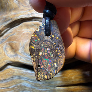 TGIF 30 x 17mm - Drilled Tribal Queensland Boulder Opal Necklace