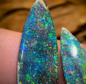 9.5cts - GEM Queensland Boulder Seam Opal Pair - Opal Whisperers
