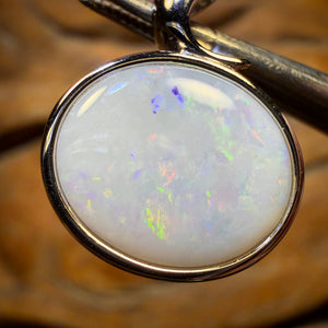 🔨 AUCTION 🔨 Sterling Silver - Solid South Australian White Opal Pendant