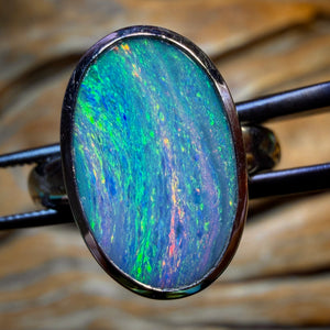 TGIF Sterling Silver - Queensland Boulder Opal Doublet Ring