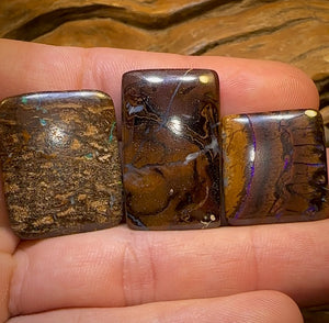đ 92.4cts - 3x Loose Queensland Boulder Opals. Parcel