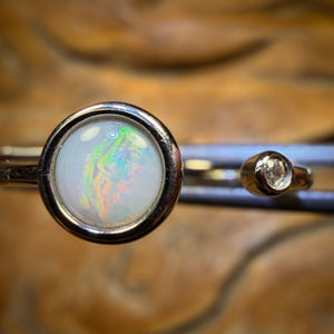 Sterling Silver - South Australian White Opal Ring