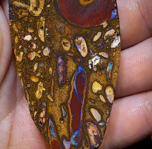 (Template) 112.7cts - Yowah Nut Conglomerate Rough Pair. Australian Boulder Opal - Opal Whisperers