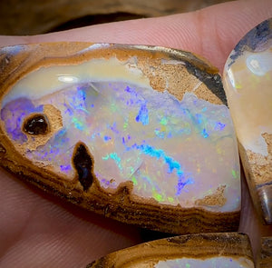 167.1cts - ‘Tiger Moth’ Yowah Nut Crystal Centre Opal Twin Pair - Opal Whisperers