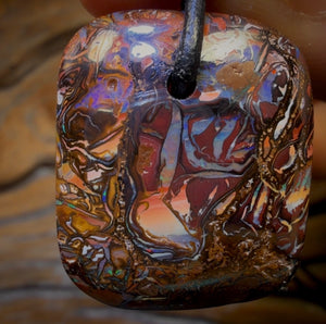 26 x 22mm - Drilled Tribal Queensland Boulder Opal Necklace