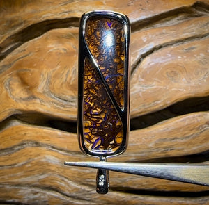 Sterling Silver - Top Tan Tribal Boulder Opal UNISEX Pendant