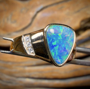 14k Gold - Solid Queensland Boulder Opal Ring