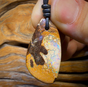 37 x 19mm - “Beach Lagoon” Drilled Queensland Boulder Opal Necklace