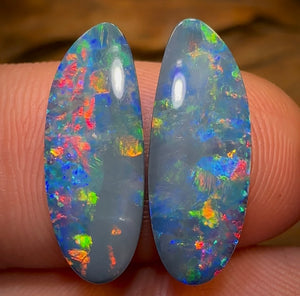 4.9cts - Wonderful Australian Boulder Opal Doublet Pair - Opal Whisperers