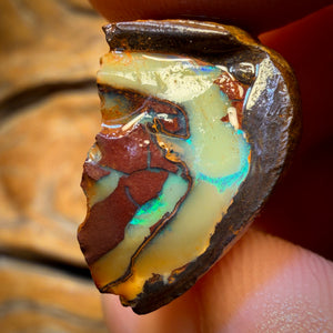 35cts - Partial Yowah Nut Crystal Centre Opal Rough Piece