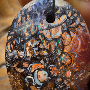 34 x 25mm - Drilled Tribal Queensland Boulder Opal Necklace