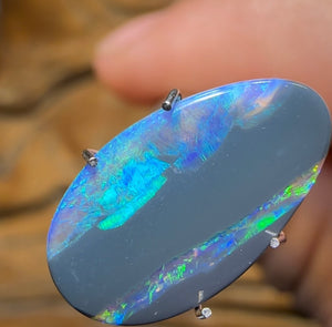 1.6cts - Australian Black Opal from Lightning Ridge “Black Landscspe” - Opal Whisperers