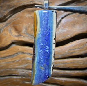 Solid “River Run” Queensland Boulder Unisex Opal Pendant