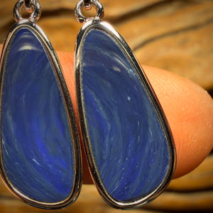 Sterling Silver - Australian Boulder Opal Doublet Drop Stud Earrings
