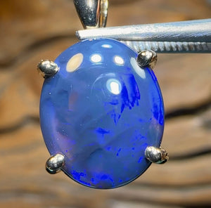 9k Gold - Lightning Ridge Solid BLACK OPAL Pendant - Opal Whisperers