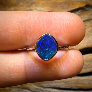 Sterling Silver - Queensland Boulder Opal Doublet Ring