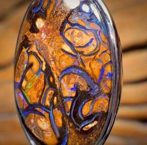 Sterling Silver - Solid Yowah Nut Opal Pendant UNISEX