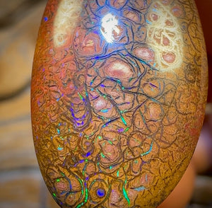 30 x 16mm - Drilled Australian Tight Tribal Boulder Opal Necklace