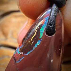 32 x 19mm - Drilled Tribal Queensland Boulder Opal Necklace