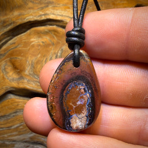 29 x 19mm - Drilled Tribal Queensland Boulder Opal Necklace