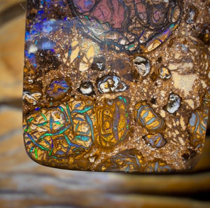 Half Price Card! 40 x 22mm - Drilled Tribal Queensland Boulder Opal Necklace