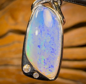 Sterling Silver - Solid South Australian Crystal Opal Pendant