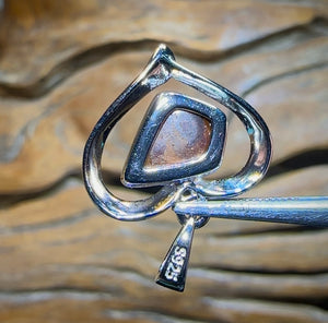 Sterling Silver - SOLID Australian Boulder Opal Pendant with Red, Orange - Opal Whisperers