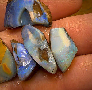 62.2cts - 5x Australian Boulder Seam Opal Rubs Parcel