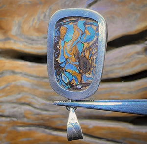 Tribal Daddy Sterling Silver - Solid Tribal Boulder Opal UNISEX Pendant