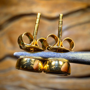 Best Sellers Extremely Limited. Sterling Silver Gold Plated - Australian Boulder Opal Doublet Stud Earrings