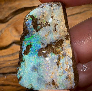 92.4cts - Large Australian Boulder Opal Rough Preform. Natural Split - Opal Whisperers