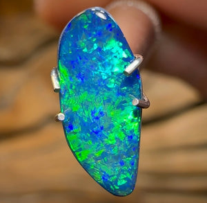 1.1cts - Lightning Ridge Black Opal Doublet - Opal Whisperers