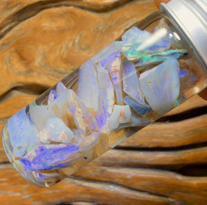 59.7cts - Rare Mintabie Rough Opal Vial. South Australian Opal